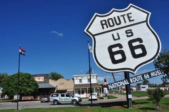 Visitando museu da Rota 66 em Elk City, em Oklahoma - EUA